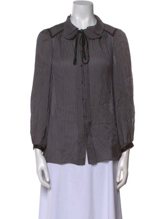 Marc Jacobs Silk Striped Button-Up Top