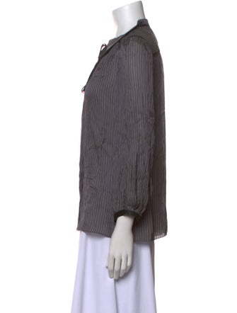 Marc Jacobs Silk Striped Button-Up Top