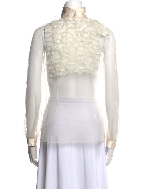 Marc Jacobs Mock Neck Long Sleeve Button-Up Top