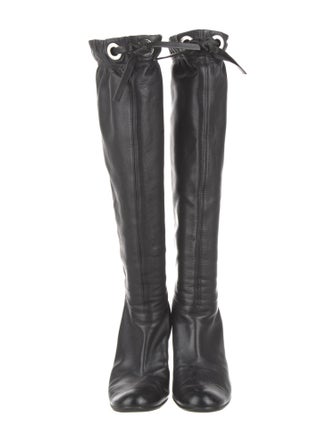 Marc Jacobs Leather Bow Accents Boots