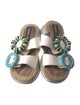 Marc Jacobs Leather Crystal Embellishments Slides