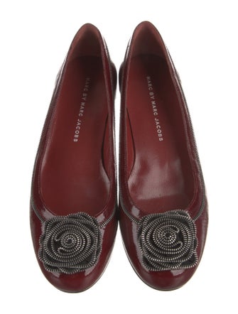 Marc Jacobs Patent Leather Ruffle Embellishment Flats