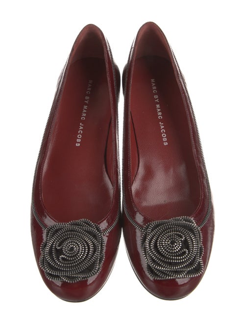 Marc Jacobs Patent Leather Ruffle Embellishment Flats
