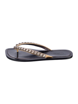 Marc Jacobs Leather Printed Flip Flops