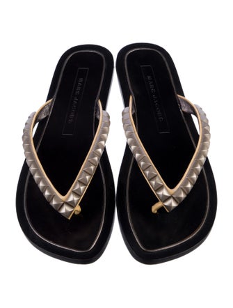 Marc Jacobs Leather Printed Flip Flops