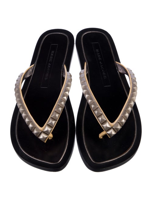 Marc Jacobs Leather Printed Flip Flops