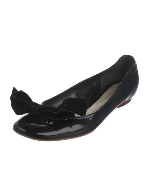 Marc Jacobs Patent Leather Bow Accents Ballet Flats