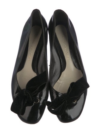 Marc Jacobs Patent Leather Bow Accents Ballet Flats