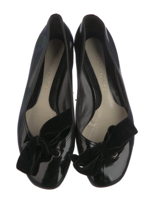 Marc Jacobs Patent Leather Bow Accents Ballet Flats