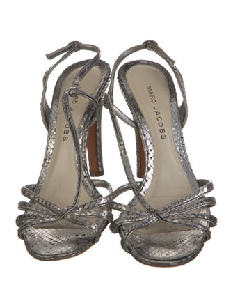 Marc Jacobs Snakeskin Animal Print Slingback Sandals