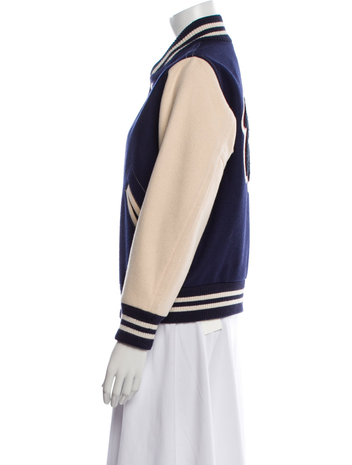 Marc Jacobs Wool Colorblock Pattern Bomber Jacket