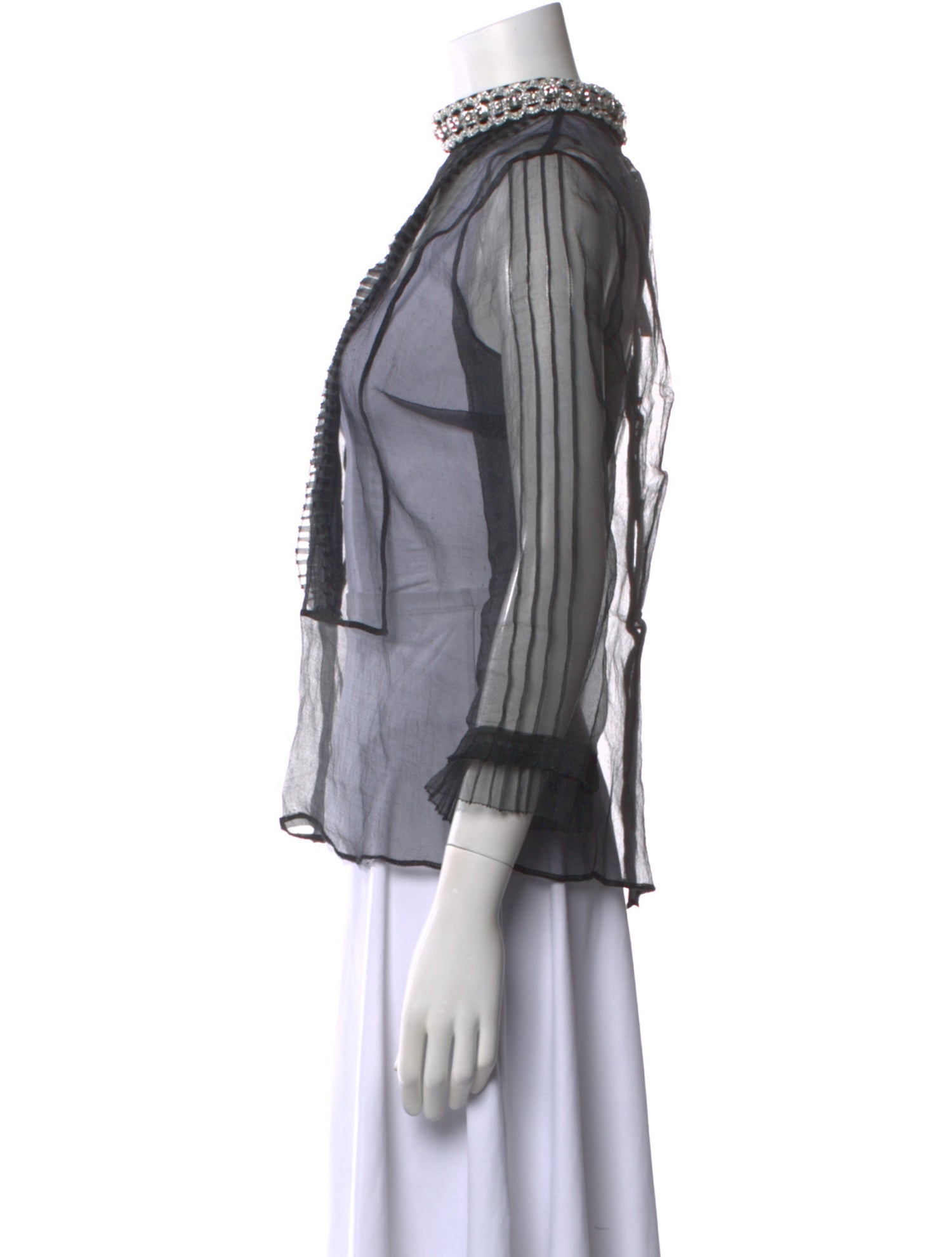 Marc Jacobs Mock Neck Three-Quarter Sleeve Blouse