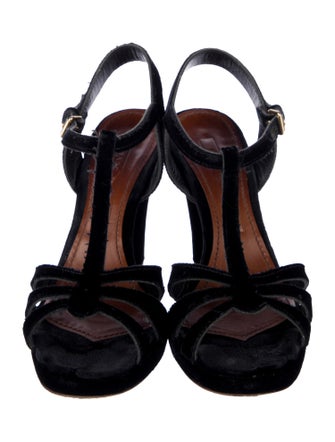 Marc Jacobs Velvet T-Strap Sandals