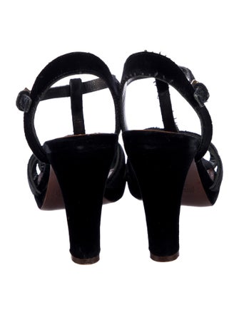 Marc Jacobs Velvet T-Strap Sandals