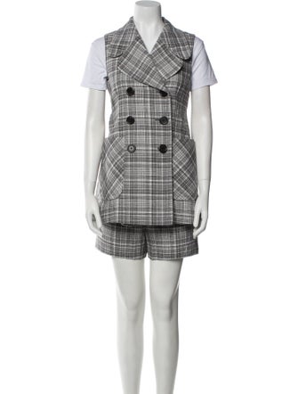 Marc Jacobs Wool Plaid Print Short Set