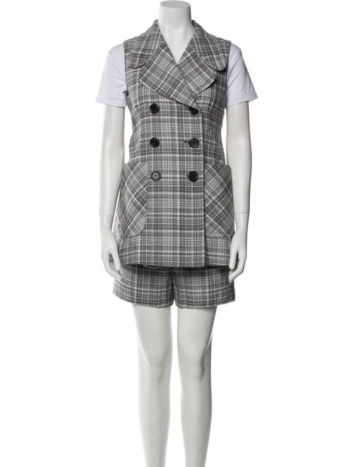 Marc Jacobs Wool Plaid Print Short Set