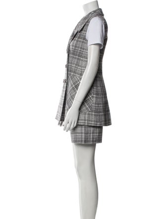 Marc Jacobs Wool Plaid Print Short Set