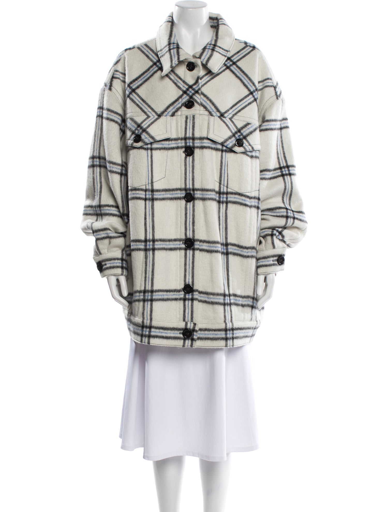 Marc Jacobs Plaid Print Peacoat