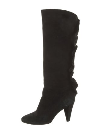 Marc Jacobs Suede Ruffle Embellishment Boots