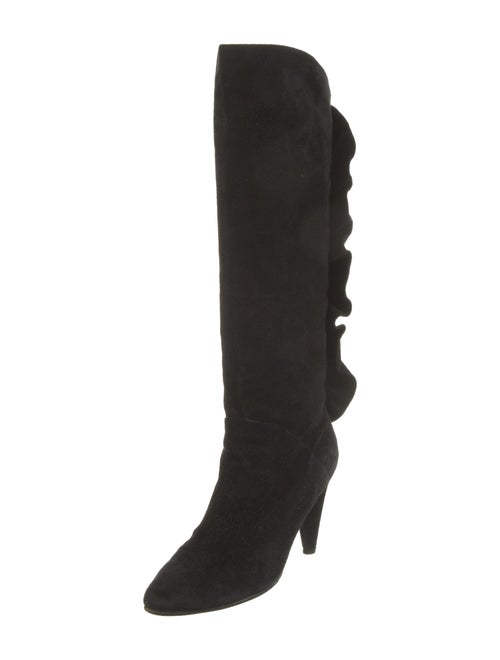 Marc Jacobs Suede Ruffle Embellishment Boots