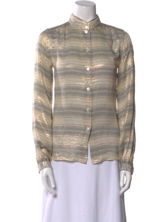 Marc Jacobs Silk Striped Button-Up Top