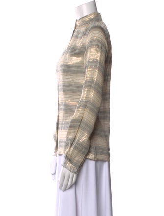 Marc Jacobs Silk Striped Button-Up Top