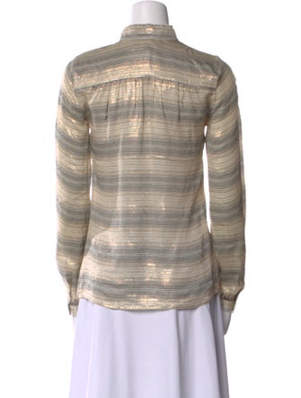 Marc Jacobs Silk Striped Button-Up Top