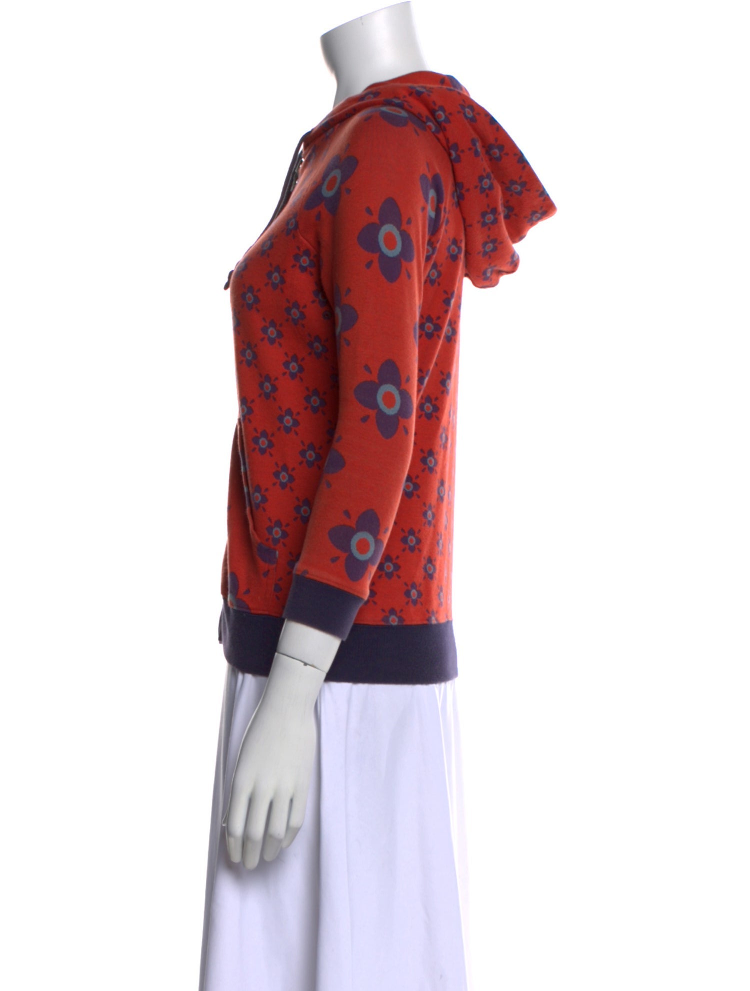 Marc Jacobs Floral Print V-Neck Sweatshirt