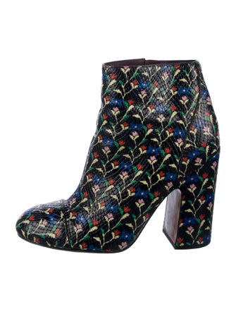 Marc Jacobs Leather Floral Print Boots