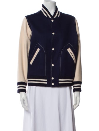 Marc Jacobs Wool Striped Bomber Jacket
