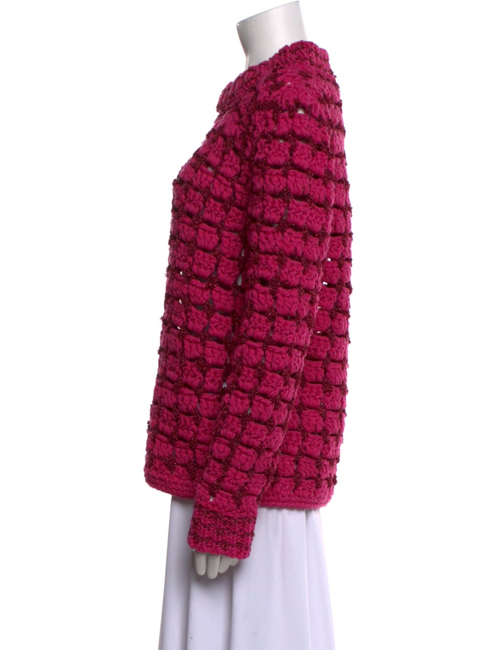 Marc Jacobs Wool Pullover Pink Printed Long Sleeve - image 2