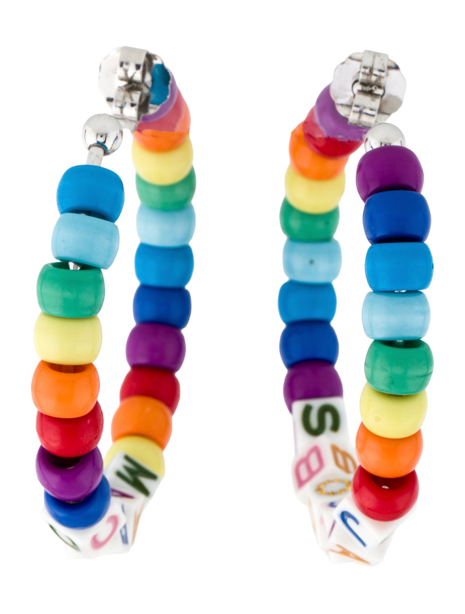 Marc Jacobs Toy Blocks Beaded Hoop Earrings