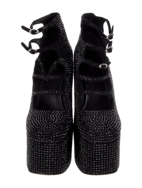 Marc Jacobs Suede Crystal Embellishments Lace-Up Boots