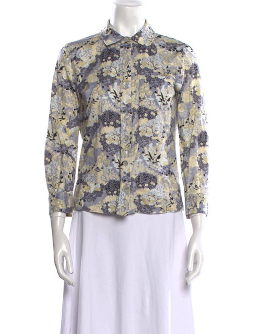 Marc Jacobs Floral Print Three-Quarter Sleeve Button-Up Top