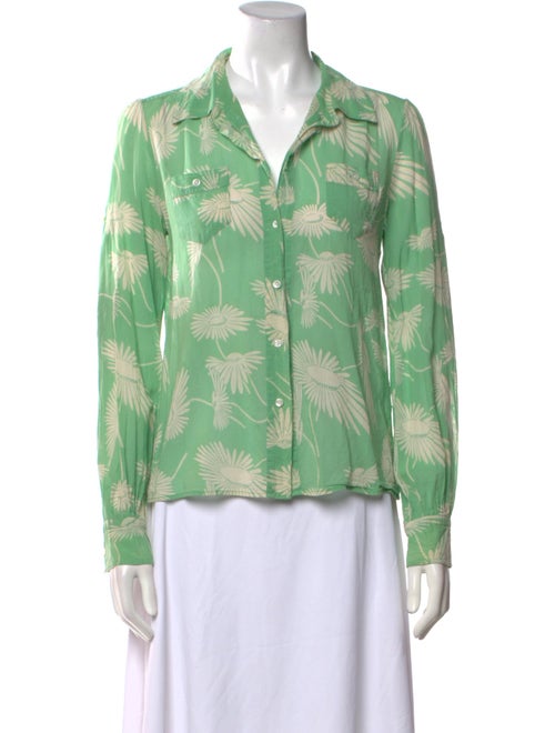 Marc Jacobs Floral Print V-Neck Button-Up Top