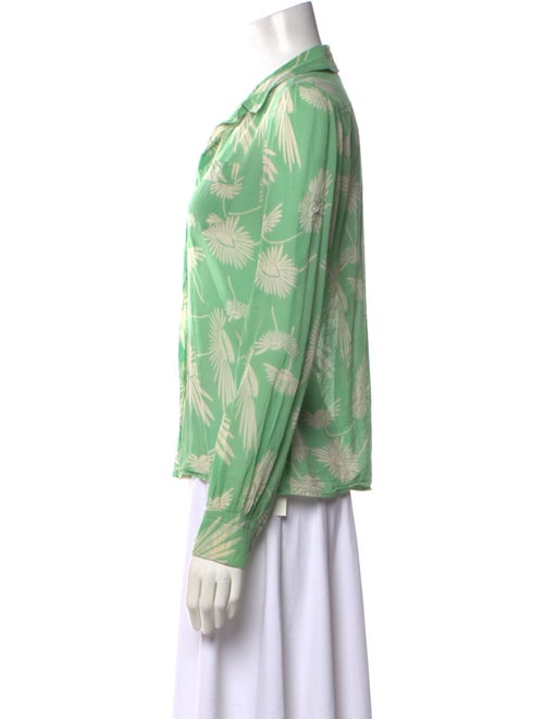 Marc Jacobs Floral Print V-Neck Button-Up Top