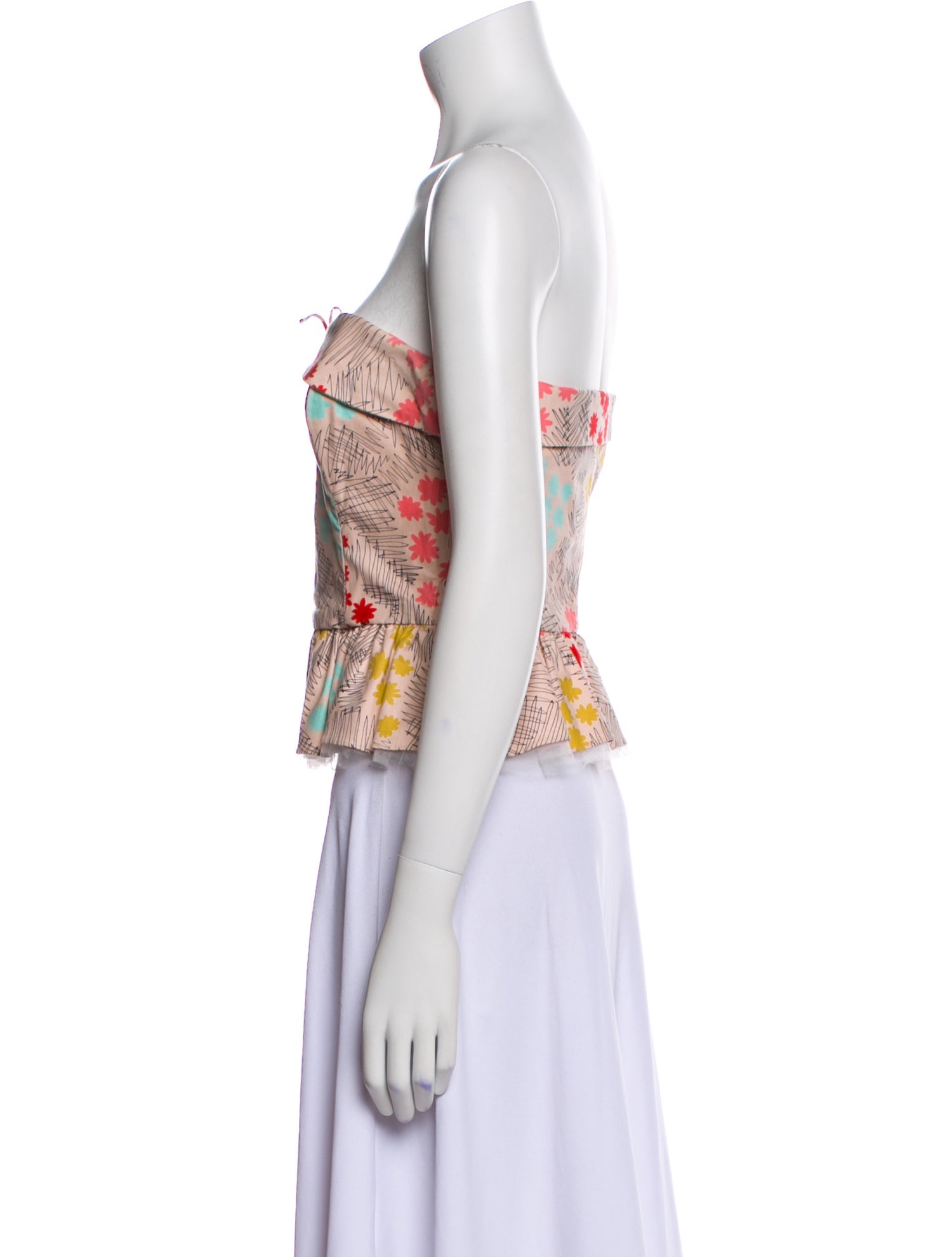 Marc Jacobs Printed Strapless Crop Top