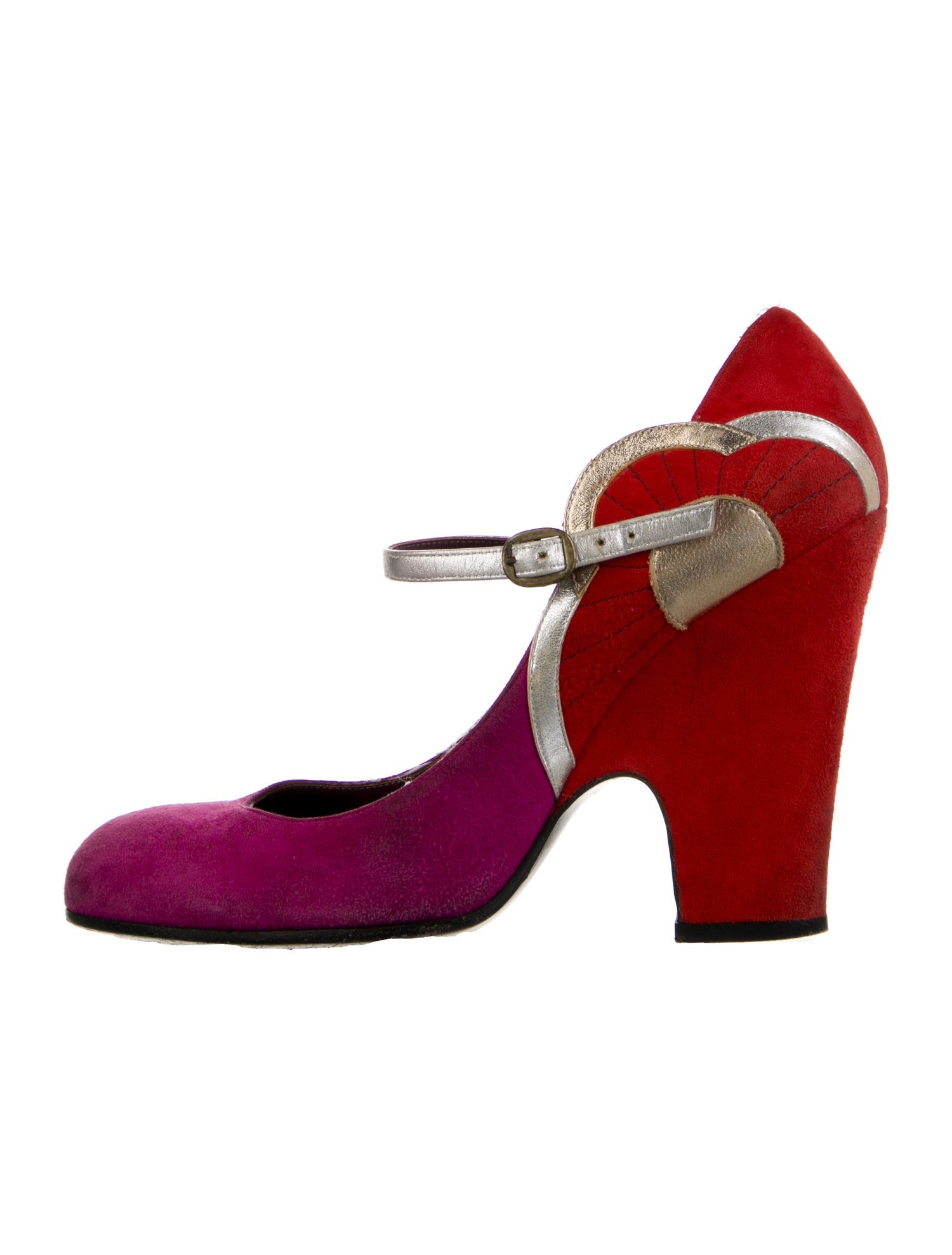 Marc Jacobs Suede Colorblock Pattern Pumps