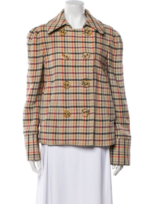 Marc Jacobs Wool Plaid Print Blazer