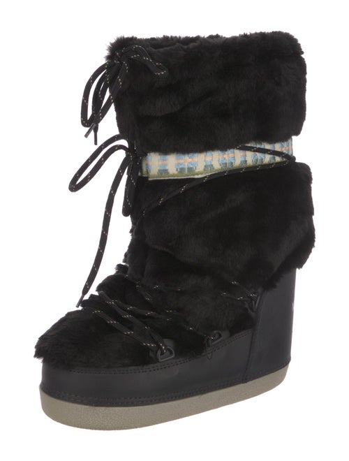 Marc Jacobs Shearling Patterned Lace-Up Boots