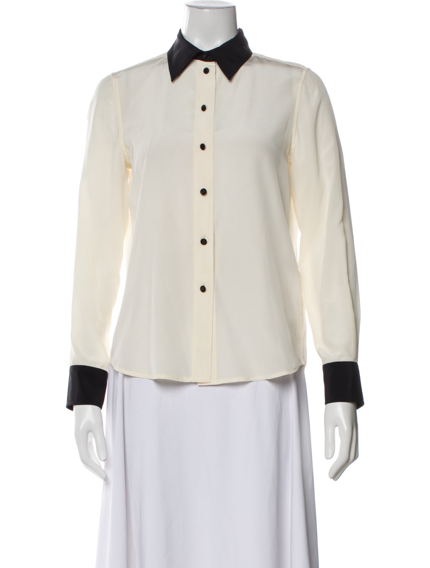 Marc Jacobs Silk Long Sleeve Button-Up Top