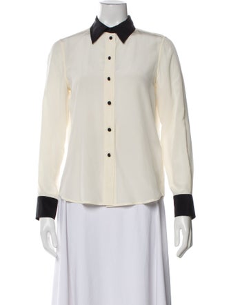 Marc Jacobs Silk Long Sleeve Button-Up Top