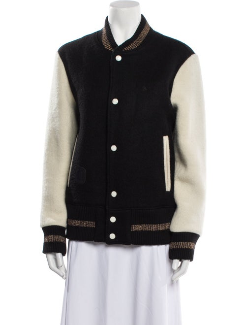 Marc Jacobs Wool Colorblock Pattern Bomber Jacket