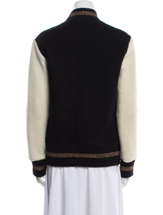 Marc Jacobs Wool Colorblock Pattern Bomber Jacket