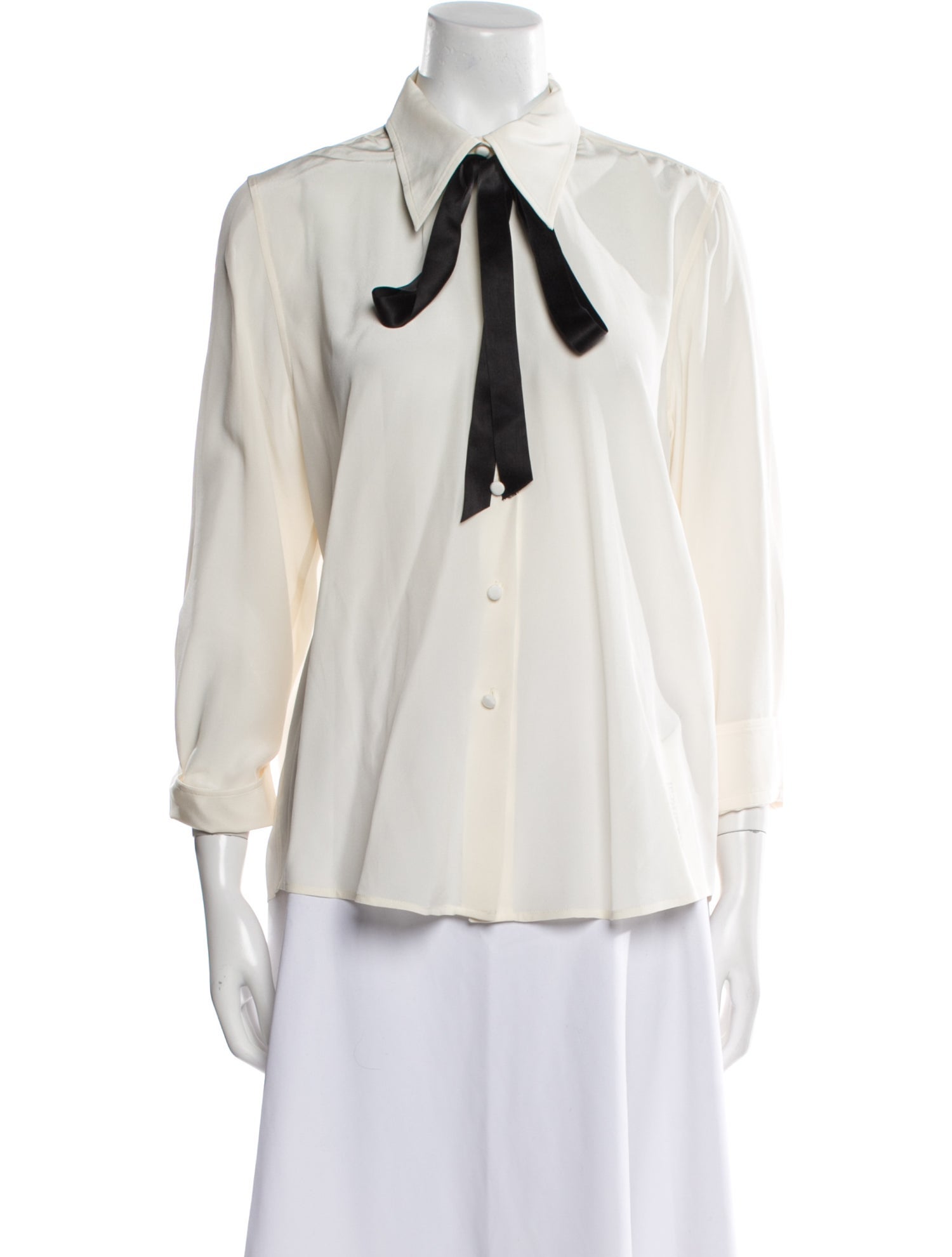Marc Jacobs Silk Three-Quarter Sleeve Button-Up Top