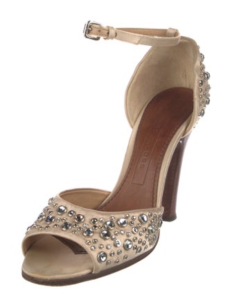 Marc Jacobs Satin Crystal Embellishments Sandals
