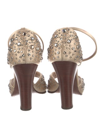 Marc Jacobs Satin Crystal Embellishments Sandals