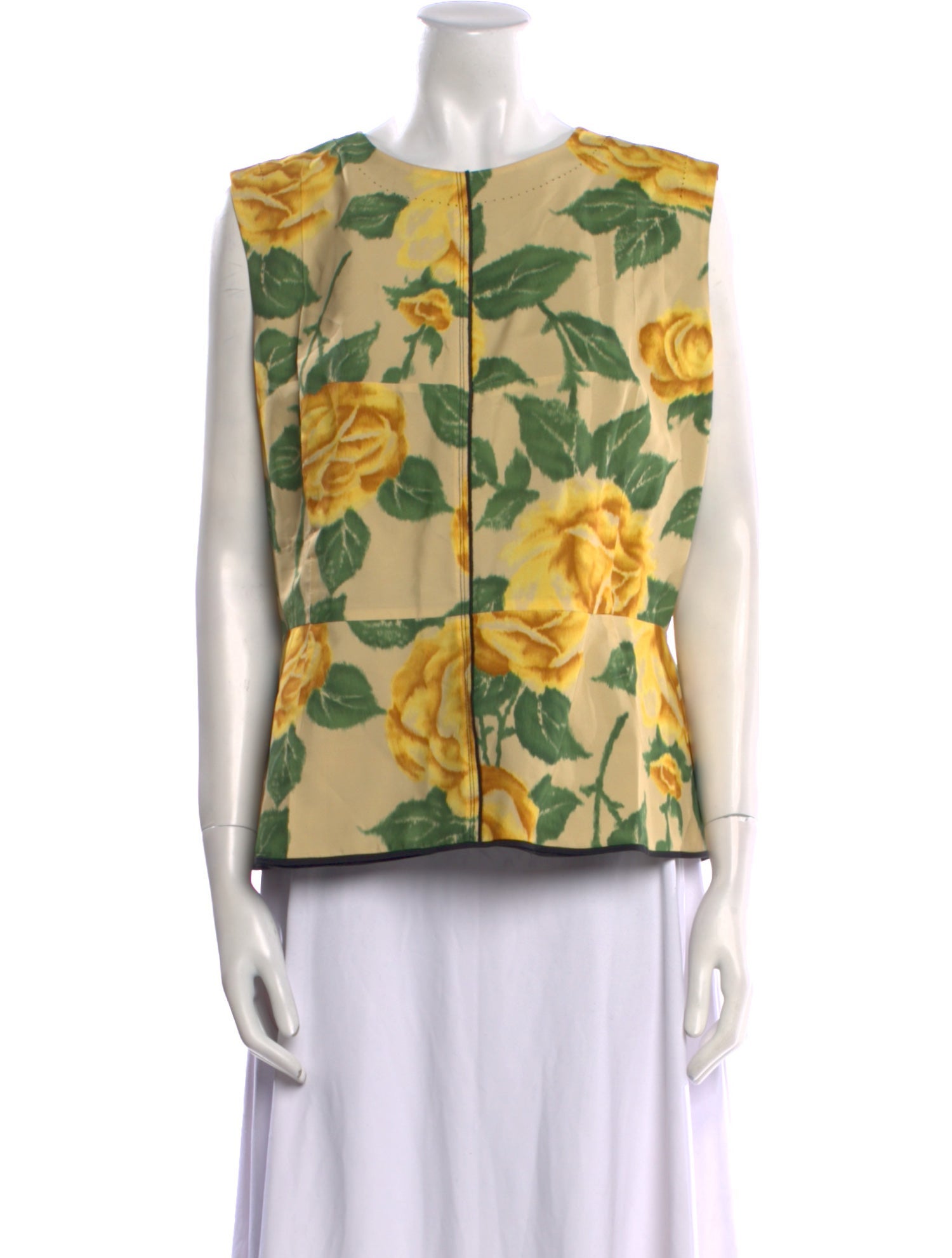 Marc Jacobs Floral Print Bateau Neckline Blouse