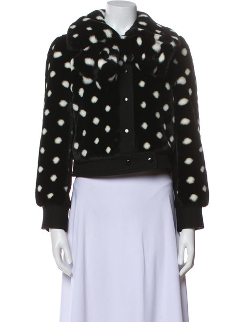 Marc Jacobs Polka Dot Print Faux Fur Jacket