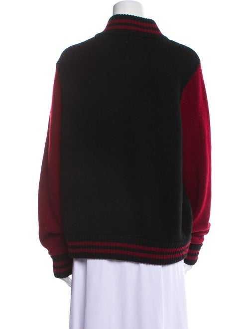 Marc Jacobs Wool Colorblock Pattern Bomber Jacket